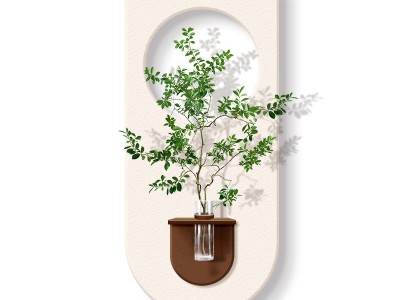 DIY水培绿植砂岩挂画带花瓶3D竖版走