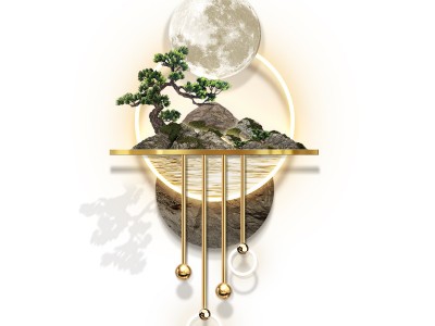 玄关发光装饰画轻奢立体浮雕过道走