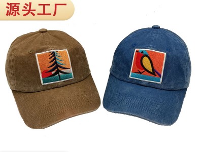 跨境现货水洗棉布纯色光板棒球帽男