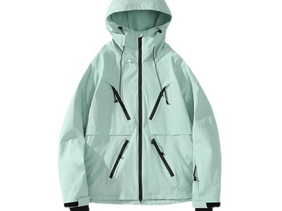 冬新防风防水拉链魔术贴滑雪服男大