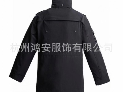 保安速干棉大衣冬季黑色加厚防寒棉