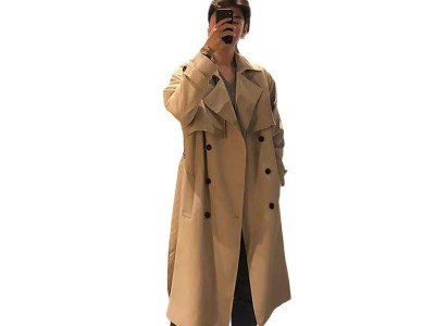 春秋季新款双排扣长风衣大衣男 韩版