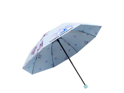 双面印花防晒晴雨两用太阳伞双层黑