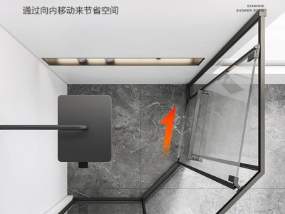 钻石型移门淋浴房卫生间隔断玻璃门
