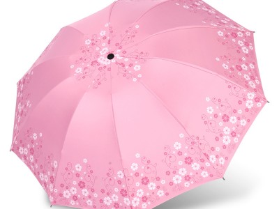 严选雨伞10骨黑胶遮阳印花雨伞加大