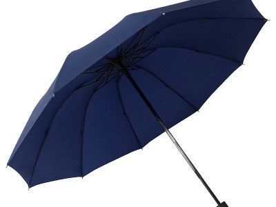 大号十骨纯色简约手动三折叠雨伞反
