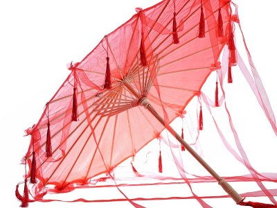 网红流苏伞 飘带伞绸布伞 汉服伞道