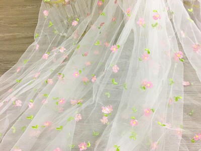 轻薄清新小花网纱童装女裙女装连衣