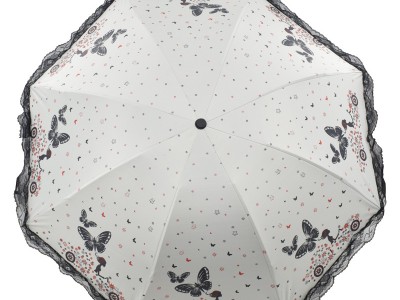 晴雨两用黑胶雨伞批发印花10骨三折