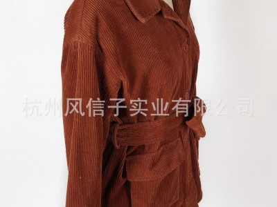 HOT灯芯绒复古薄款外套女春秋装潮百
