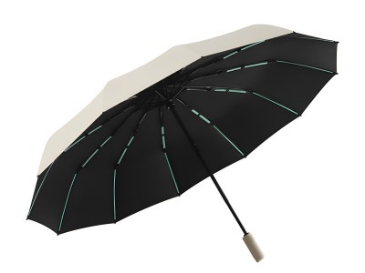 60骨双龙骨全自动折叠雨伞黑胶防晒