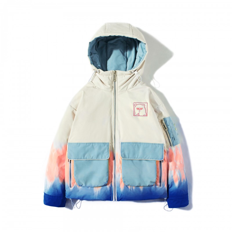 情侣羽绒服男短款2021年新款潮牌冬季小熊宽松青少年加厚保暖外套