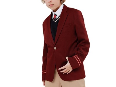 蓝挺儿童西服英伦纯色休闲西装外套