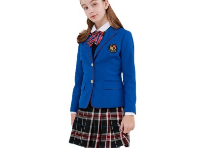 蓝挺女西服纯色英伦风单排扣秋小西