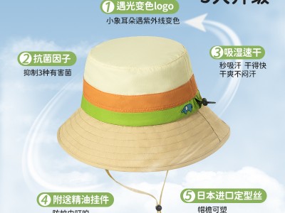 2024新款日本shukiku儿童防晒帽女防