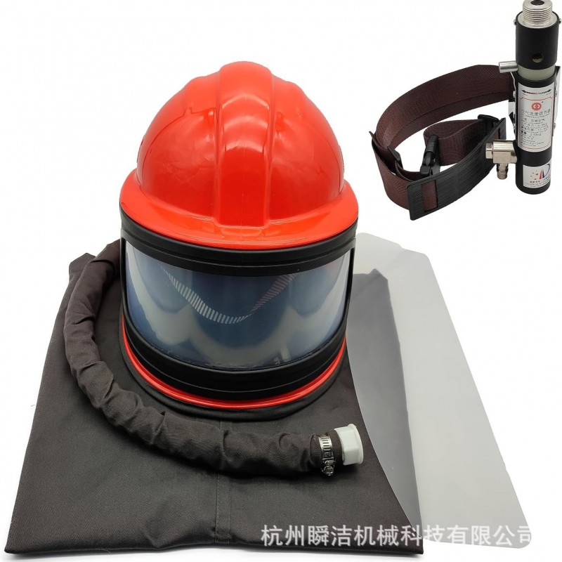 ABS喷砂头盔带调温器 专业喷砂防护