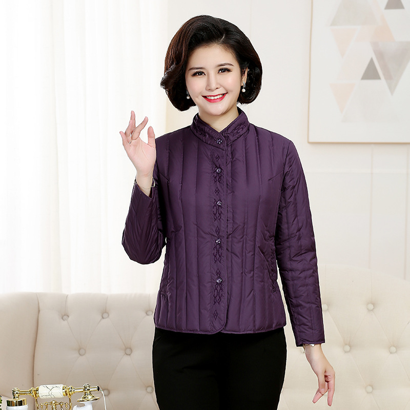 中羽冬季中老年女士妈妈羽绒服内胆内穿轻薄保暖无缝长袖鸭绒内衣