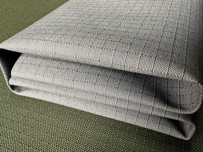 280G 灰色涤棉格子布帐篷布 水压500