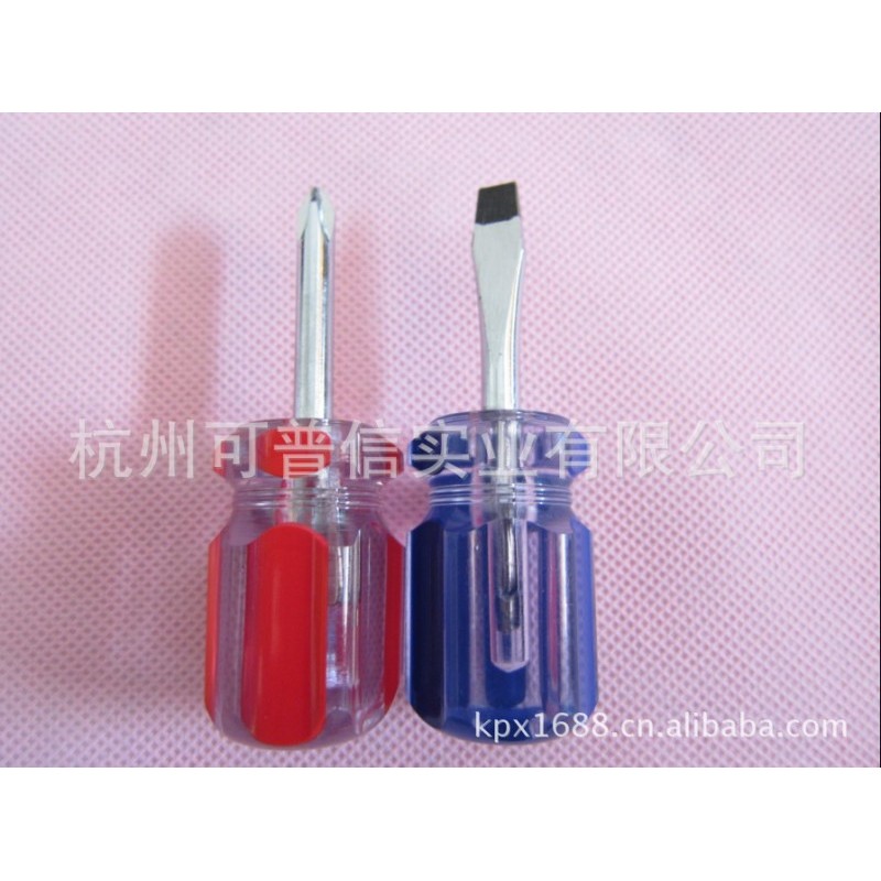 供应塑料透明柄螺丝刀/小萝卜头螺丝刀/手动螺丝刀 6*38mm