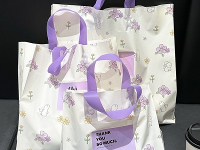 花间兔兔磨砂手提袋加厚童装礼品塑
