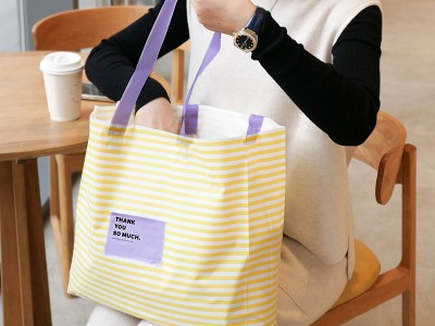 加厚条纹女装店塑料手提袋子装衣服