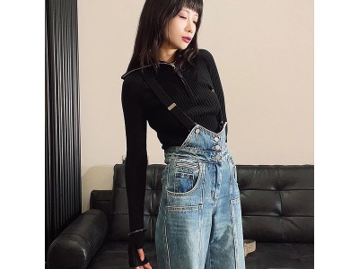 设计师女装 可拆卸背带美式复古阿美