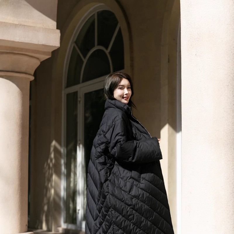 过膝新款冬季加厚羽绒服大被子宽松