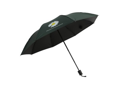 创意小雏菊雨伞8骨三折伞手动折叠黑