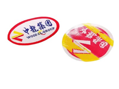 模切锁边圆形织标布标校服织章臂章