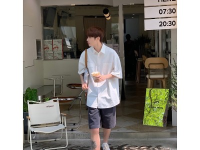 INTFEDAY 韩国极简双口袋盐系男友短