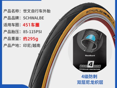 Schwalbe世文ONE 20寸451黄边外胎40