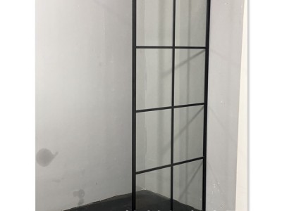 和丰 黑格子淋浴屏风 5mm钢化玻璃 