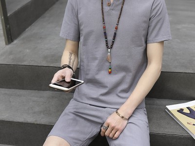 2018夏季短袖套装男休闲运动套装新