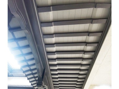 中式仿古复古屋檐精雕挂落美人靠栏