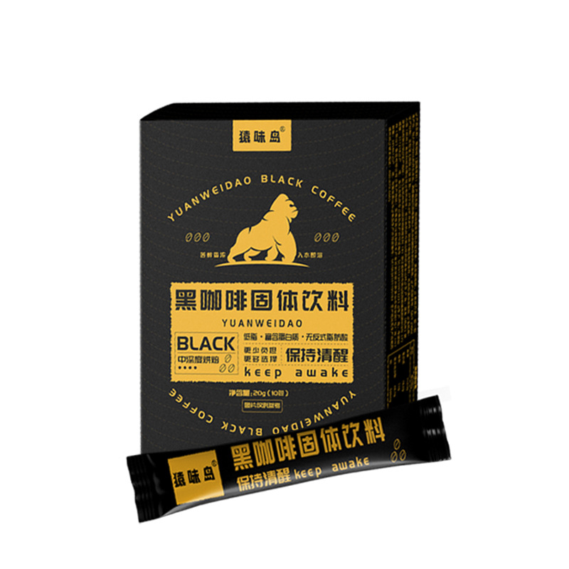 猿味岛黑咖啡速溶学生熬夜提神考研无添加蔗糖浓缩咖啡粉
