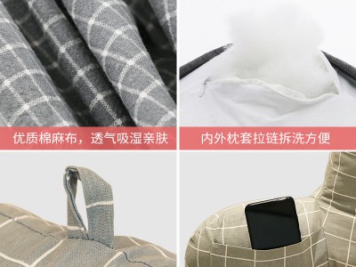 批发跨境四季腰靠枕头办公靠背棉麻