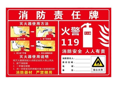 消防安全责任人公示牌 安全生产责任