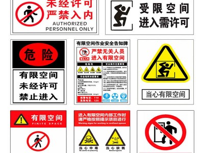 有限空间警示标识牌安全告知牌作业