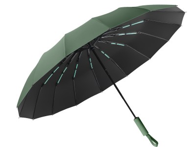 商务三折16骨双龙骨全自动雨伞logo