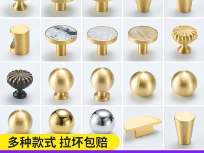 雷鸟黄铜拉手金色衣柜门抽屉橱柜法
