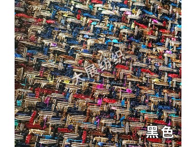 现货小香风金银丝格子毛纺面料秋冬