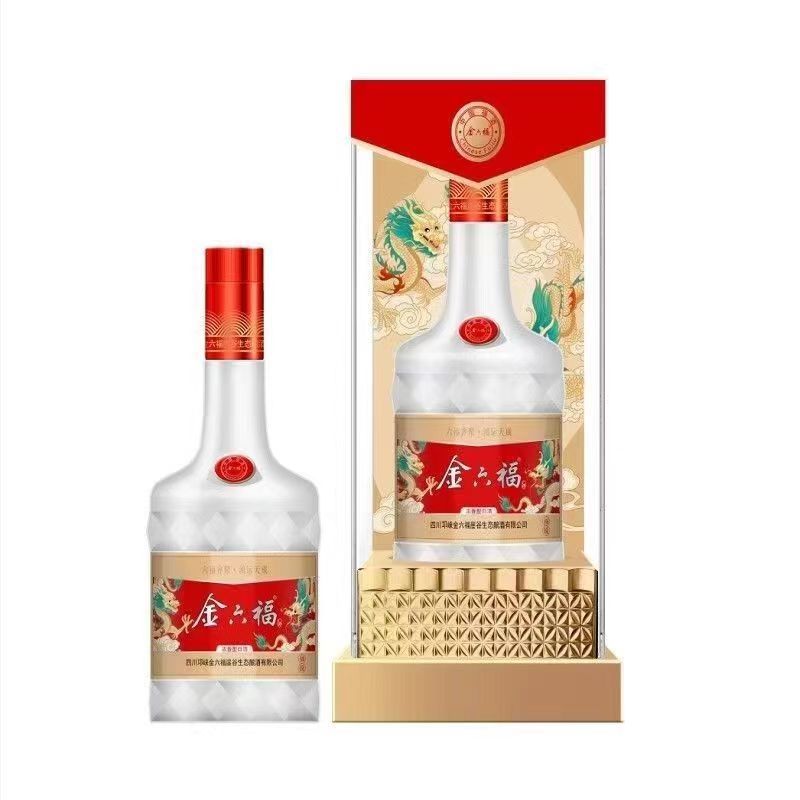 金六福 双龙献福 50.8度浓香型纯粮白酒500ml*6瓶整箱装 婚宴喜酒