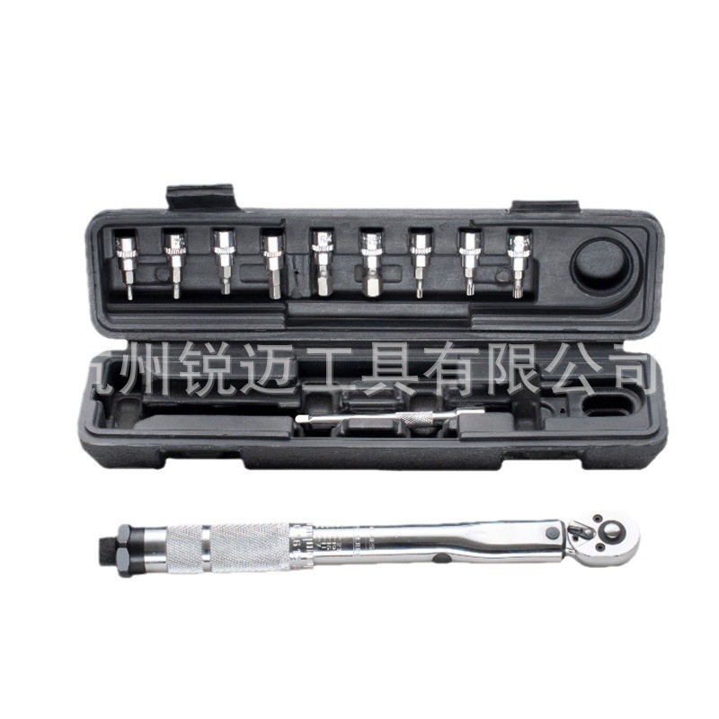 跨境1/4小飞扭力扭矩扳手组套工具11件套 汽车维修公斤扳6.3mm头