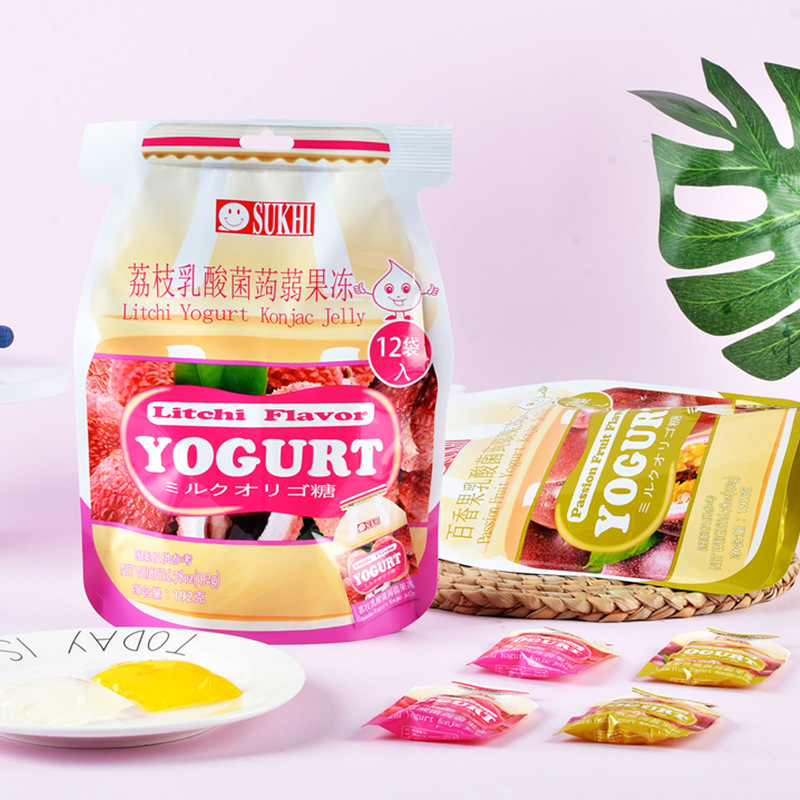 SUKHI乳酸菌蒟蒻果冻192克芒果味葡萄味 网红果味型凝胶果冻