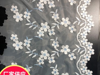 厂家供应水溶蕾丝面料 网纱绣花花边