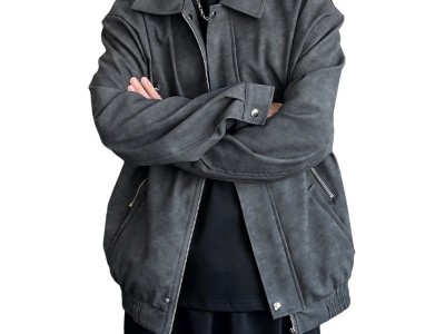 现货春季复古潮牌皮衣外套男时尚美