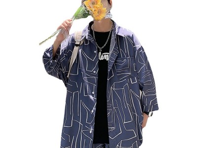 2025夏季新款男士休闲套装 宽松几何
