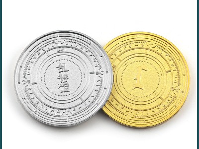 锌合金圆形液压硬币定做 金银币周边
