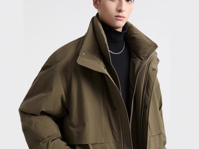 男士假两件风衣羽绒服2024冬季新款