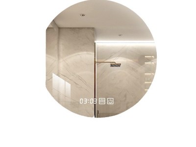 卫生间带灯圆镜壁挂智能镜防雾发光l